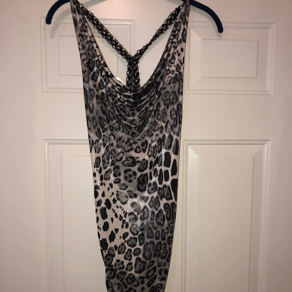 Revealing cheetah dress